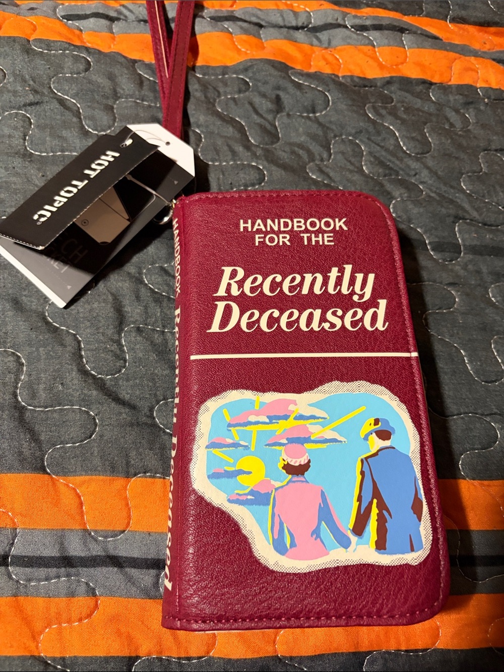 Hot Topic Burgundy 'Handbook for the Recently Deceased' Book-Style Wristlet